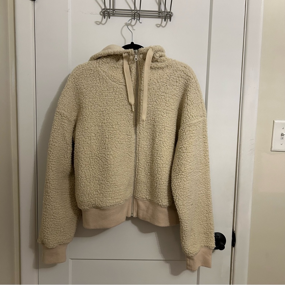 Aerie Cream Sherpa Hoodie